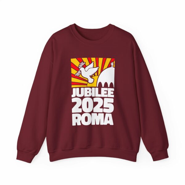 Jubilee 2025 Roma Vatican Peace Dove Red Yellow Sunrise Design Unisex Heavy Blend™ Crewneck Sweatshirt - Image 12