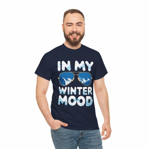 In my Winter Mood Nature Outdoor Lover Sunglasses Letter Art Mountain Adventure Design Unisex Heavy Cotton Tee - Image 12