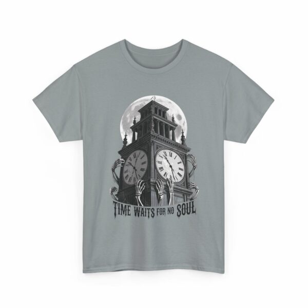 Time waits for no soul - Gothic Horror Clock Tower Design - Dark Fantasy Fashion Unisex Heavy Cotton Tee