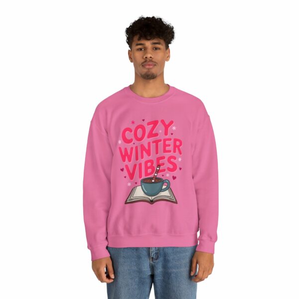 Cozy Winter Vibes with Cocoa and Books Mindful Relax Lovers Design Unisex Heavy Blend™ Crewneck Sweatshirt - Image 38