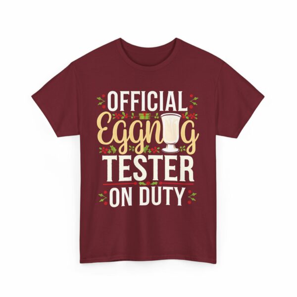 Official Eggnog Tester On Duty - Funny Christmas Eve Winter Holiday Party Design Unisex Heavy Cotton Tee - Image 7