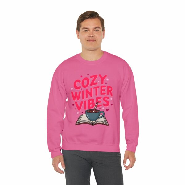 Cozy Winter Vibes with Cocoa and Books Mindful Relax Lovers Design Unisex Heavy Blend™ Crewneck Sweatshirt - Image 39