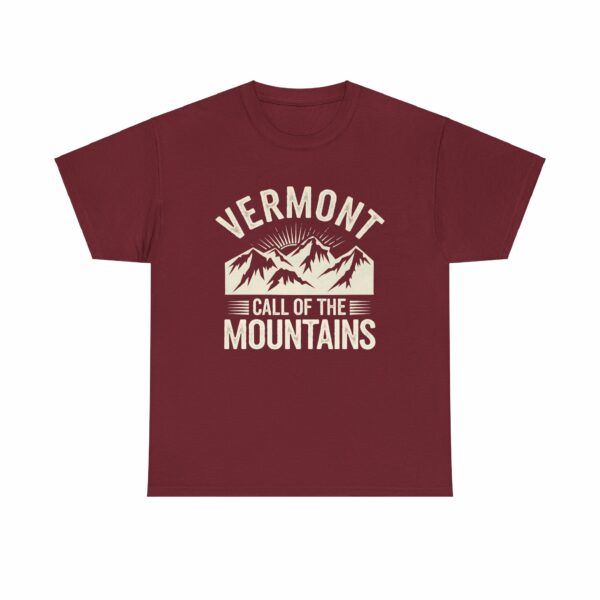 Vermont Call of the Mountains Retro Vintage Distressed Sunset Art Design Unisex Heavy Cotton Tee - Image 2