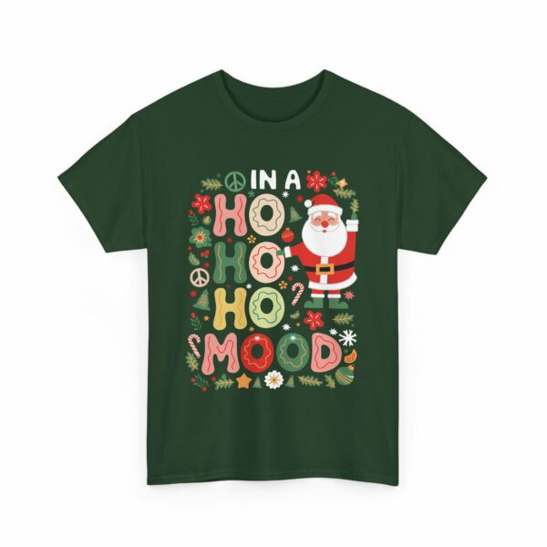 In A Ho Ho Ho Mood Santa Claus Christmas Naive Letter Art Funny Winter Holiday Design Unisex Heavy Cotton Tee - Image 4