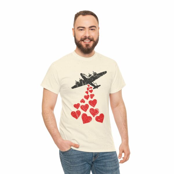 Hearts in Flight: Love Bombs Painting the Sky Unisex Heavy Cotton Tee - Image 13