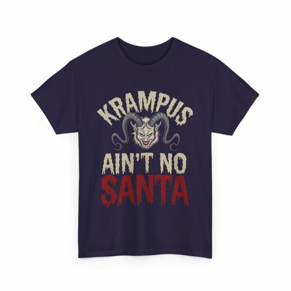 Krampus ain't no Santa Claus - Horror Christmas Halloween Nordic traditional Creepy Letter Art Design Unisex Heavy Cotton Tee - Image 10