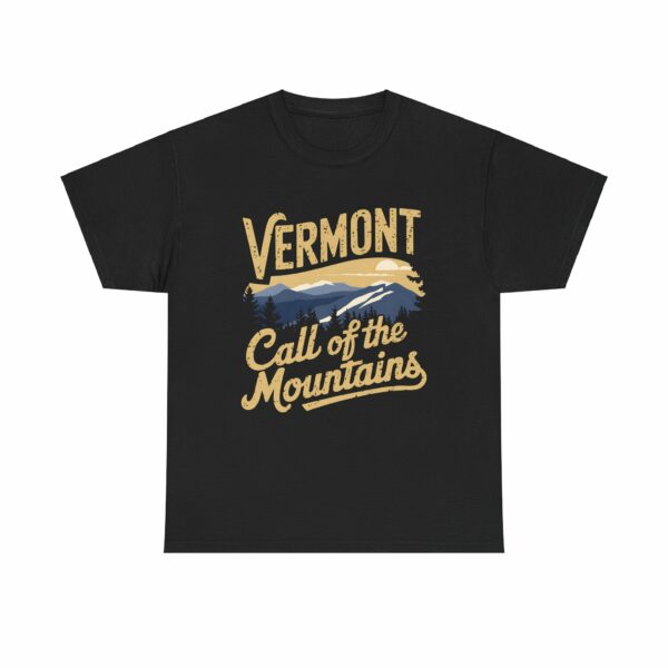 Vermont Call of the Mountains Retro Vintage Distressed Sunset Art Design Unisex Heavy Cotton Tee - Image 9