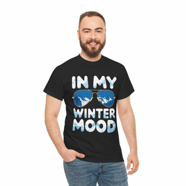 In my Winter Mood Nature Outdoor Lover Sunglasses Letter Art Mountain Adventure Design Unisex Heavy Cotton Tee - Image 6