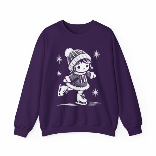 Adorable Crayon Ice Skating Girl Kid-Style Naive Winter Art Unisex Heavy Blend™ Crewneck Sweatshirt - Image 11