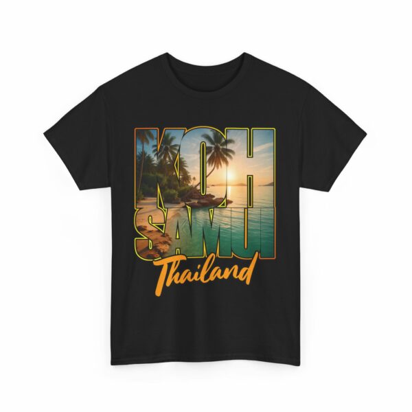 Koh Samui Thailand Summer Beach Palms Seaside Sunset Travel Vacation Design Unisex Heavy Cotton Tee - Image 7