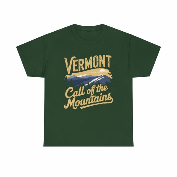 Vermont Call of the Mountains Retro Vintage Distressed Sunset Art Design Unisex Heavy Cotton Tee - Image 25