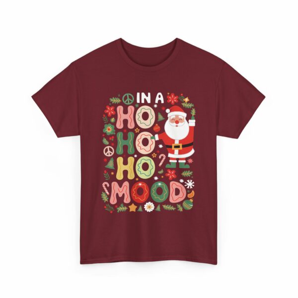 In A Ho Ho Ho Mood Santa Claus Christmas Naive Letter Art Funny Winter Holiday Design Unisex Heavy Cotton Tee - Image 7