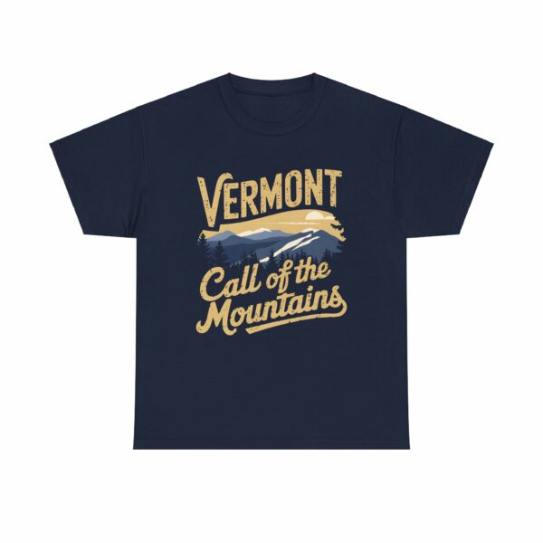 Vermont Call of the Mountains Retro Vintage Distressed Sunset Art Design Unisex Heavy Cotton Tee - Image 21