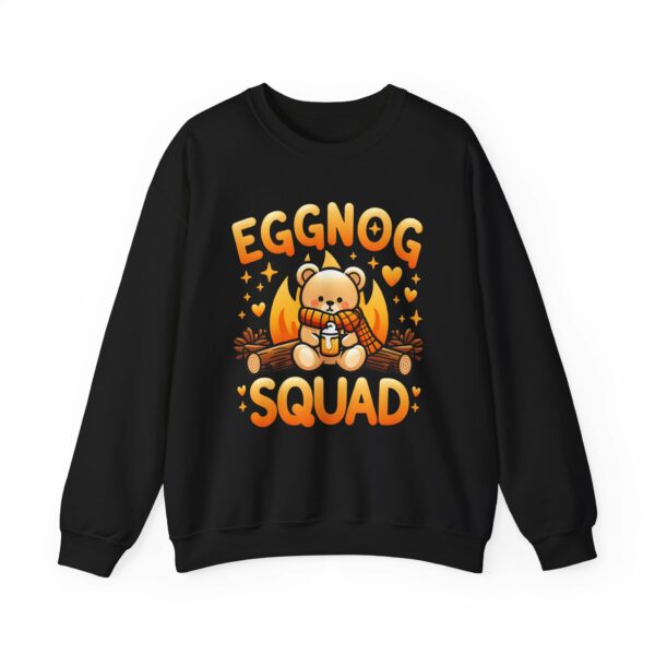 Eggnog Squad Cute Christmas Winter Holiday Bear Cozy Camp Fire Happy Animal Design Unisex Heavy Blend™ Crewneck Sweatshirt