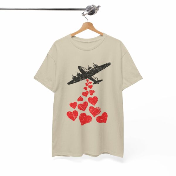 Hearts in Flight: Love Bombs Painting the Sky Unisex Heavy Cotton Tee - Image 6