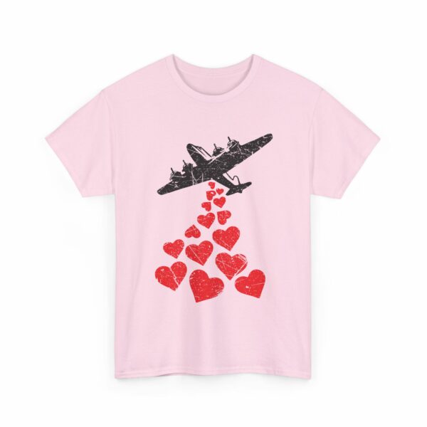 Hearts in Flight: Love Bombs Painting the Sky Unisex Heavy Cotton Tee - Image 7