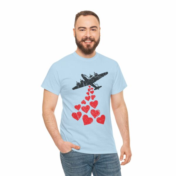 Hearts in Flight: Love Bombs Painting the Sky Unisex Heavy Cotton Tee - Image 35