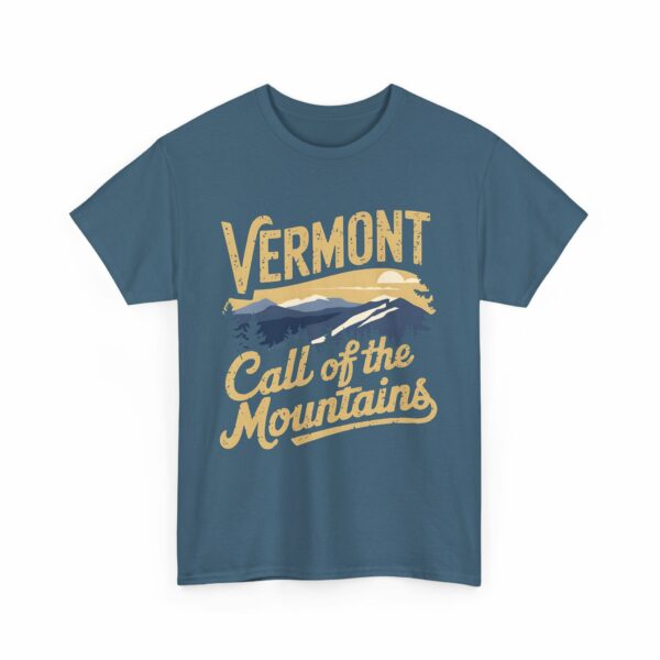 Vermont Call of the Mountains Retro Vintage Distressed Sunset Art Design Unisex Heavy Cotton Tee - Image 15