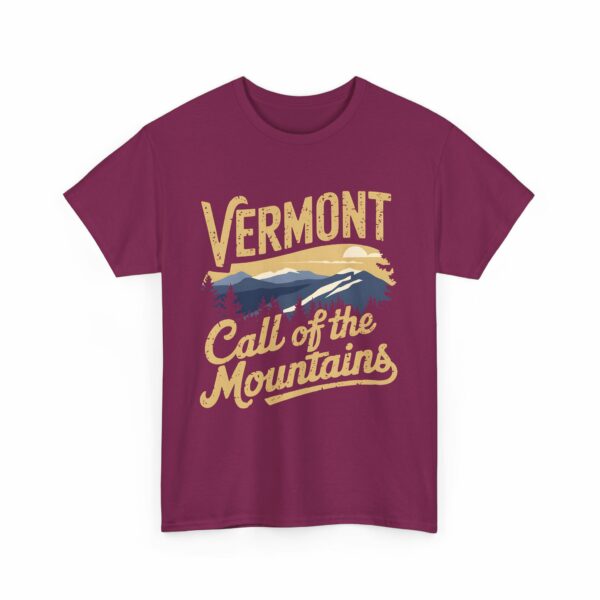 Vermont Call of the Mountains Retro Vintage Distressed Sunset Art Design Unisex Heavy Cotton Tee - Image 19