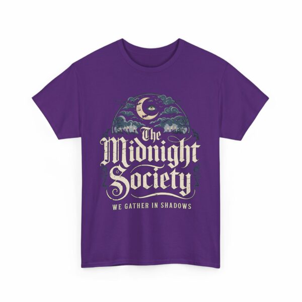 Vintage Gothic Halloween - Midnight Society Spooky Sickle Moon Elegance Design Unisex Heavy Cotton Tee - Image 7