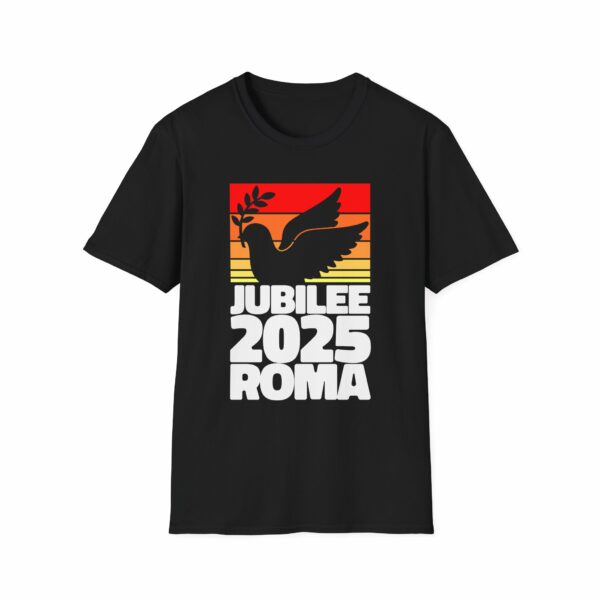 Jubilee 2025 Roma Peace Dove Olive Branch Striped Sunrise Holy Faith Year Unisex Softstyle T-Shirt