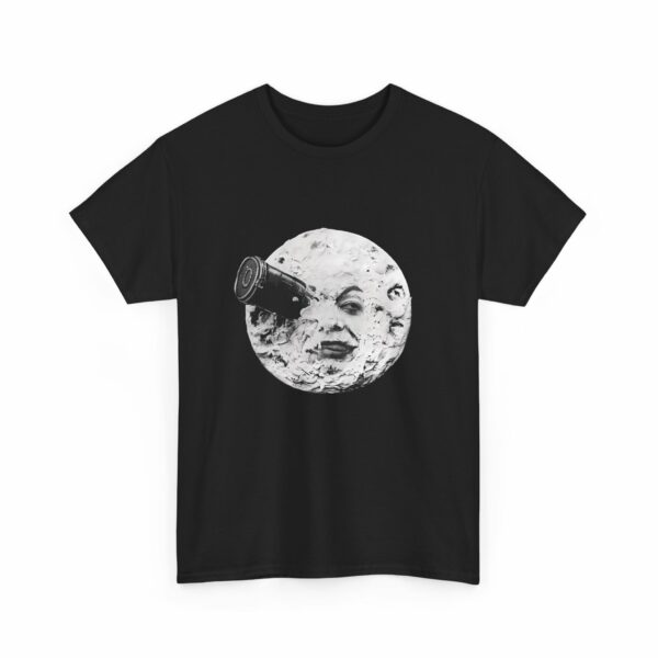 Jules Verne A Trip to the Moon Retro Sci-Fi Classic, Rocket in the Eye Vintage Design Unisex Heavy Cotton Tee