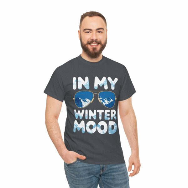 In my Winter Mood Nature Outdoor Lover Sunglasses Letter Art Mountain Adventure Design Unisex Heavy Cotton Tee - Image 9