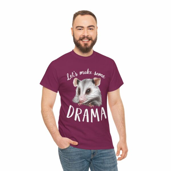 Let's make some Drama Possum Opossum Street Cat Trash Panda Funny Animal Design Unisex Heavy Cotton Tee - Image 6