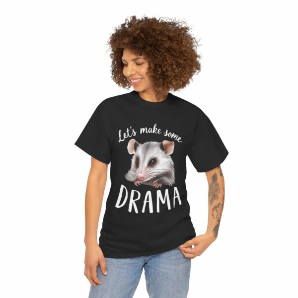 Let's make some Drama Possum Opossum Street Cat Trash Panda Funny Animal Design Unisex Heavy Cotton Tee - Image 2