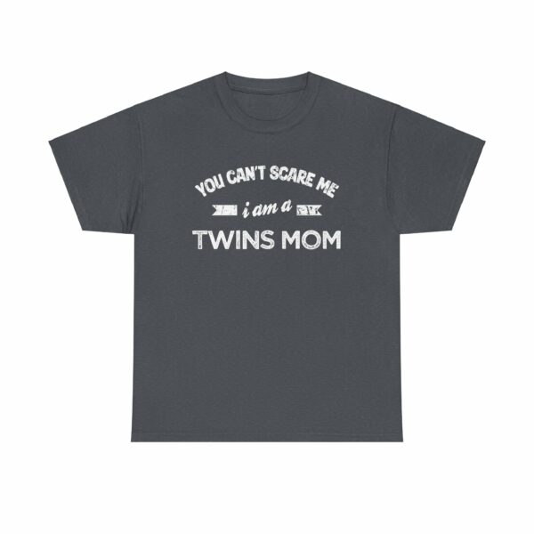 Bold Distressed 'Twins Mom' Empowerment Letter Art Design for Moms Unisex Heavy Cotton Tee - Image 5