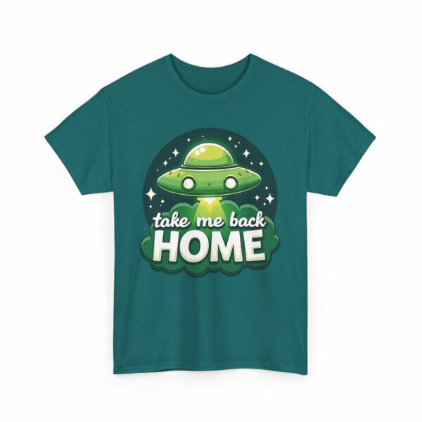 Take Me Back Home Funny Alien Abduction UFO Humor Design Unisex Heavy Cotton Tee - Image 11