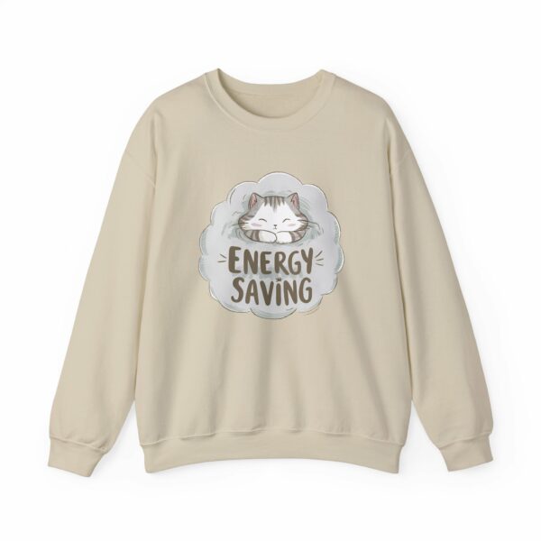 Energy Saving Cute Sleeping Kitten on a Fluffy Cloud Cat Lovers Design Unisex Heavy Blend™ Crewneck Sweatshirt - Image 7