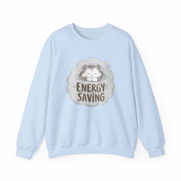 Energy Saving Cute Sleeping Kitten on a Fluffy Cloud Cat Lovers Design Unisex Heavy Blend™ Crewneck Sweatshirt - Image 9