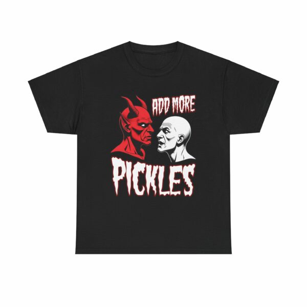 Pickles: Devil's Tool for Evil Fun – Retro Horror Design Unisex Heavy Cotton Tee - Image 2