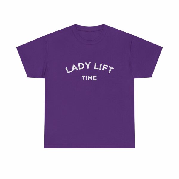 Lady Lift Time Motivational Distressed Powerlifting Bodybuilding Letter Art Design Unisex Heavy Cotton Tee - Image 15