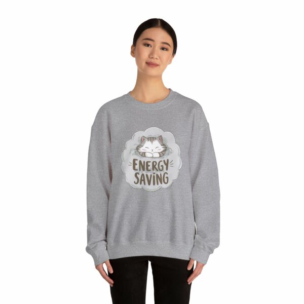 Energy Saving Cute Sleeping Kitten on a Fluffy Cloud Cat Lovers Design Unisex Heavy Blend™ Crewneck Sweatshirt - Image 14