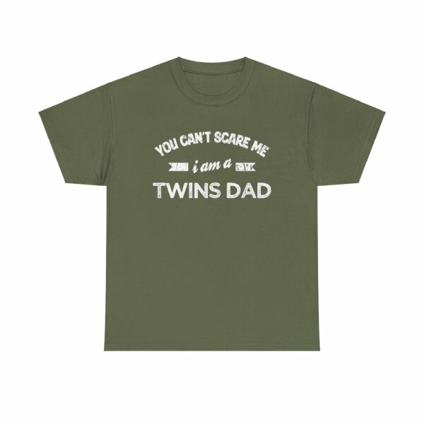 Bold Distressed 'Twins Dad' Empowerment Letter Art Design for Dads Unisex Heavy Cotton Tee - Image 5