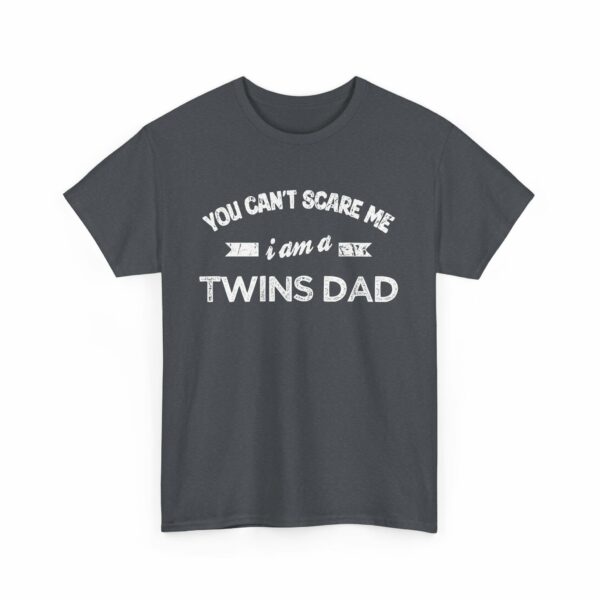 Bold Distressed 'Twins Dad' Empowerment Letter Art Design for Dads Unisex Heavy Cotton Tee - Image 8