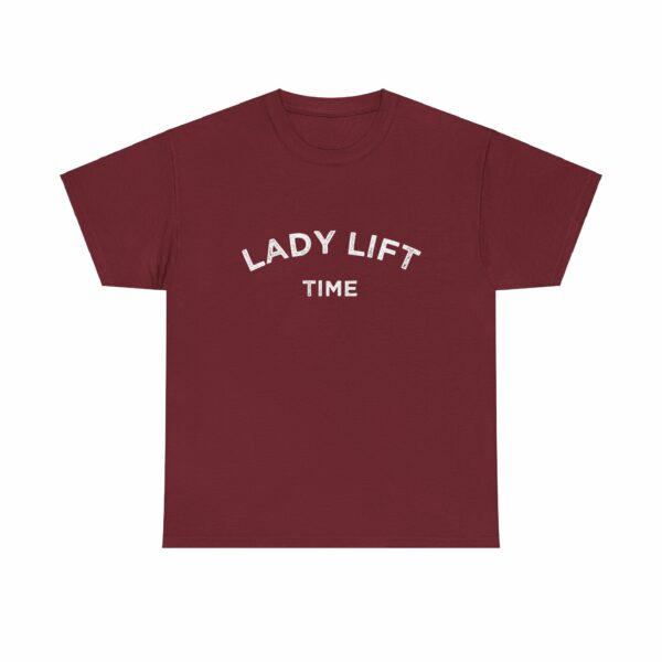 Lady Lift Time Motivational Distressed Powerlifting Bodybuilding Letter Art Design Unisex Heavy Cotton Tee - Image 23