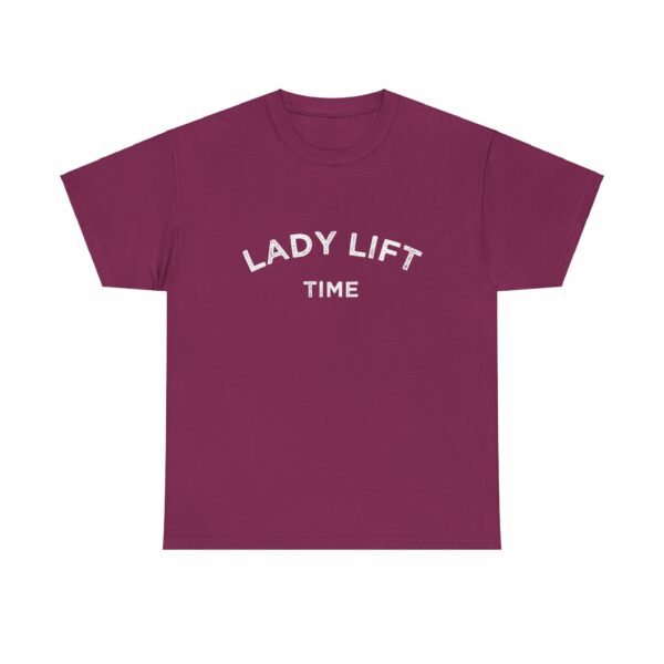 Lady Lift Time Motivational Distressed Powerlifting Bodybuilding Letter Art Design Unisex Heavy Cotton Tee - Image 21