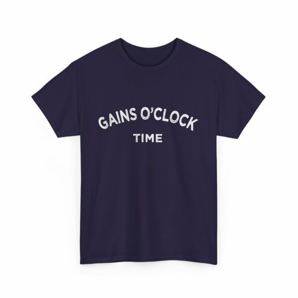 Gains O'Clock Time Funny Motivational Distressed Powerlifting Bodybuilding Letter Art Design Unisex Heavy Cotton Tee - Image 10