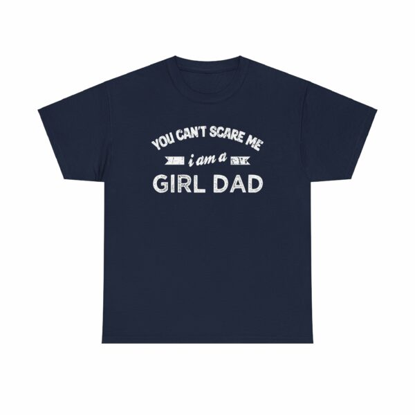 Bold Distressed 'Girl Dad' Empowerment Letter Art Design for Dads Unisex Heavy Cotton Tee - Image 3