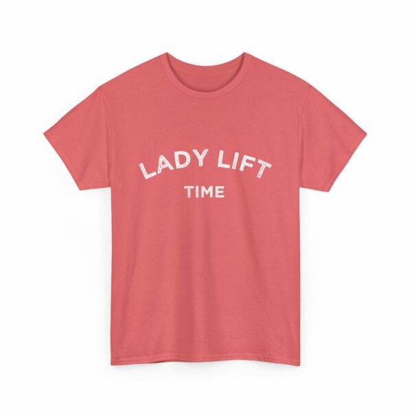 Lady Lift Time Motivational Distressed Powerlifting Bodybuilding Letter Art Design Unisex Heavy Cotton Tee - Image 6