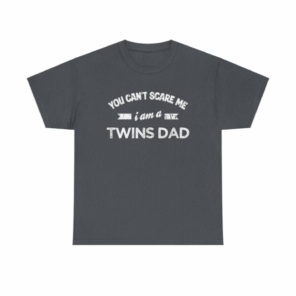 Bold Distressed 'Twins Dad' Empowerment Letter Art Design for Dads Unisex Heavy Cotton Tee - Image 7