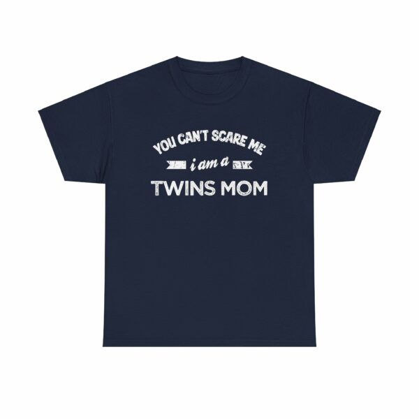 Bold Distressed 'Twins Mom' Empowerment Letter Art Design for Moms Unisex Heavy Cotton Tee - Image 3