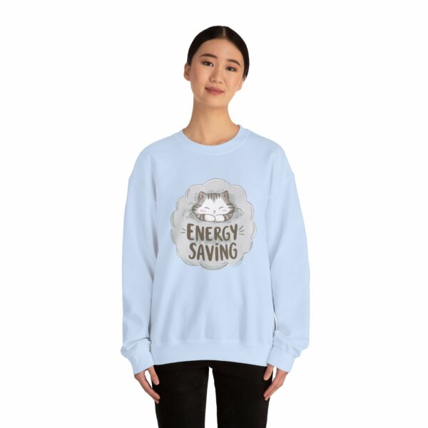 Energy Saving Cute Sleeping Kitten on a Fluffy Cloud Cat Lovers Design Unisex Heavy Blend™ Crewneck Sweatshirt - Image 10