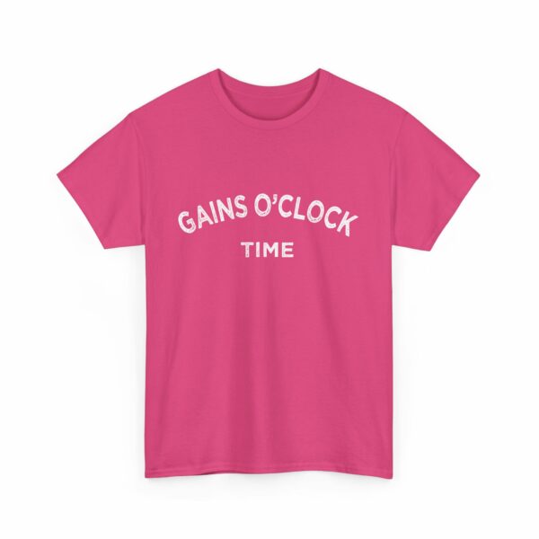 Gains O'Clock Time Funny Motivational Distressed Powerlifting Bodybuilding Letter Art Design Unisex Heavy Cotton Tee - Image 12