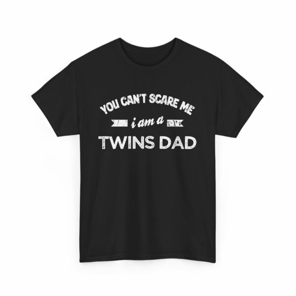 Bold Distressed 'Twins Dad' Empowerment Letter Art Design for Dads Unisex Heavy Cotton Tee