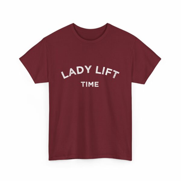 Lady Lift Time Motivational Distressed Powerlifting Bodybuilding Letter Art Design Unisex Heavy Cotton Tee - Image 24