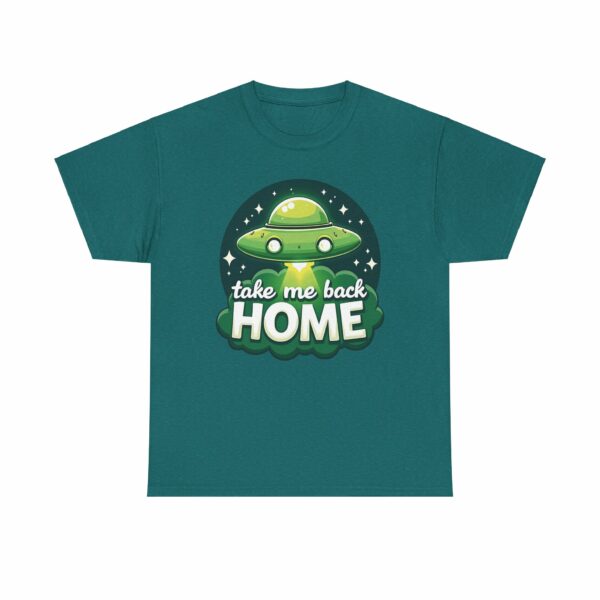 Take Me Back Home Funny Alien Abduction UFO Humor Design Unisex Heavy Cotton Tee - Image 10